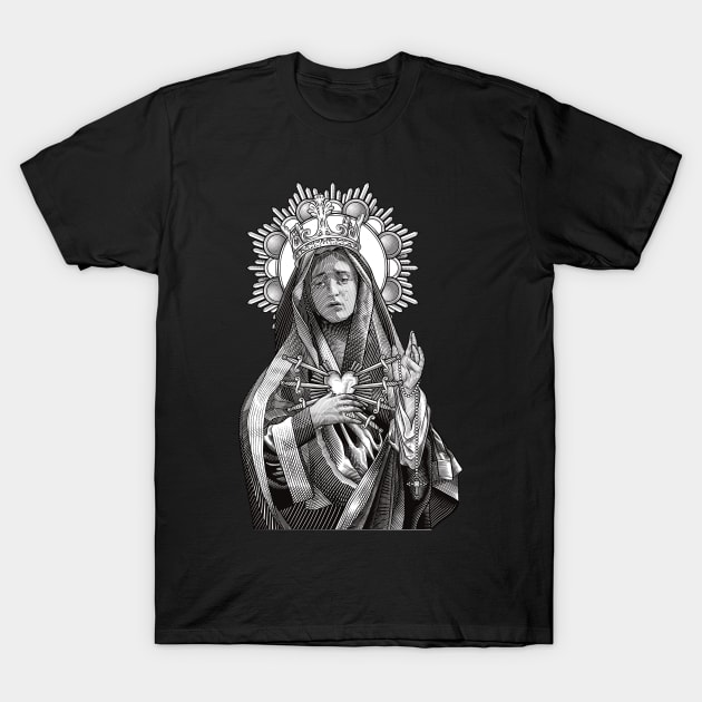 Mater Dolorosa Our Lady of Sorrows T-Shirt by Beltschazar